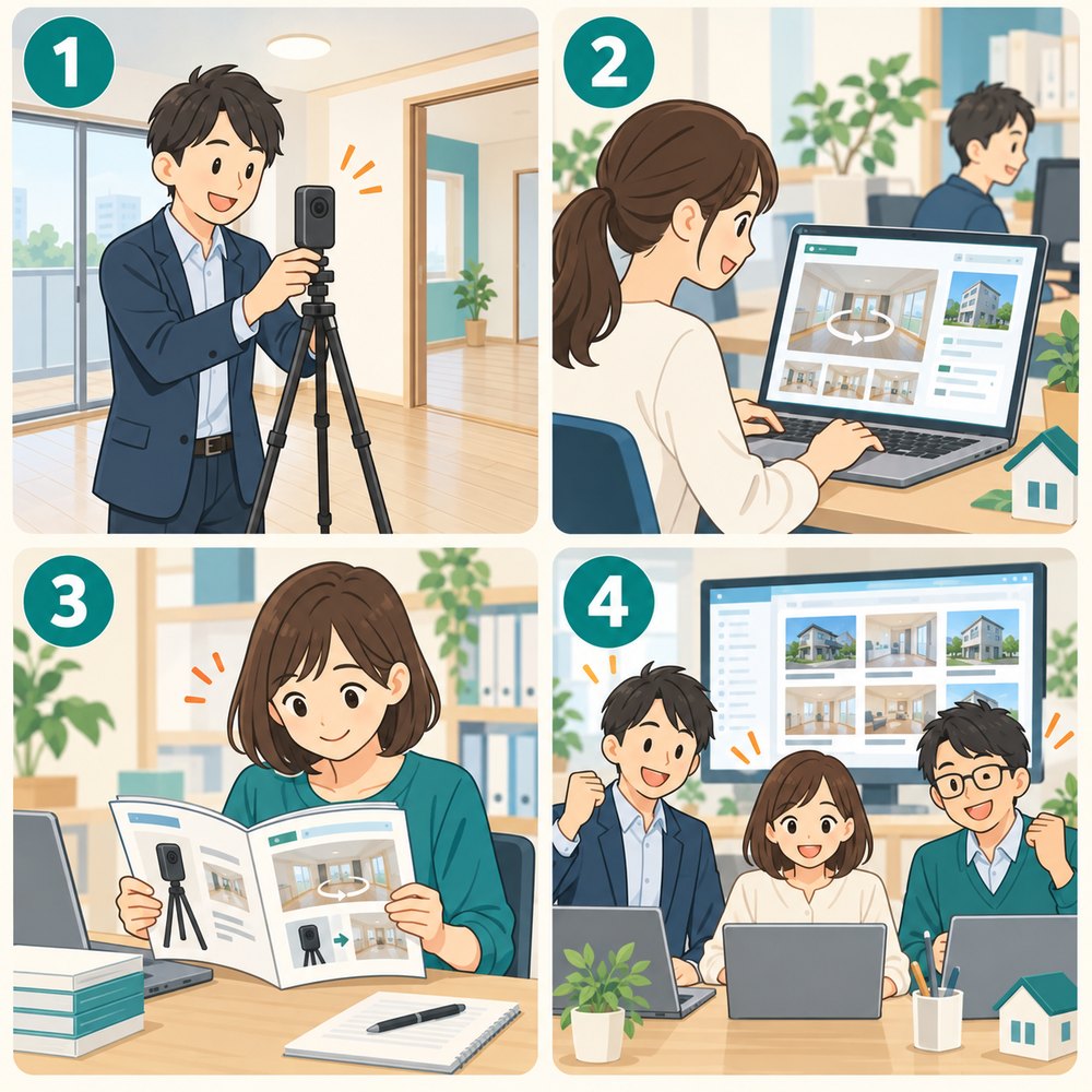 社内伴走プラン 実装後イメージ4コマ